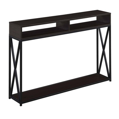 Tucson Deluxe Console Table With Shelf, Convenience Concepts Omega Console Table Black Oak
