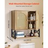 VEVOR Bathroom Wall Cabinet, with 2 Doors and Adjustable Shelf,Over the Toilet Storage Medicine Cabinet Wall Mounted,with Shelves&Open Partition,Brown - 3 of 4