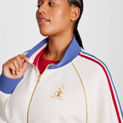 Champion Women's Gold Medal Game Day Full Zip Top Ribbed Knit Long