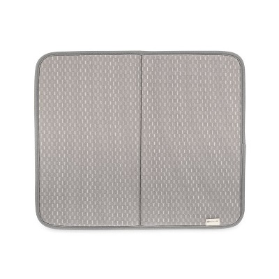 LunaLulinlk Supermatural Recycled Plastic & Charcoal Foam Odor Absorbing Dish Drying Mat - Gray