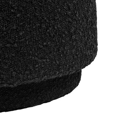 Fuji 15" Ebony Black Boucle Mushroom Footstool Ottoman