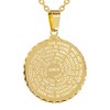 Steeltime Ladies stainless steel english prayer round pendant with 18'' ball chain. Color Options: Silver, Gold, Rose Gold - 2 of 3