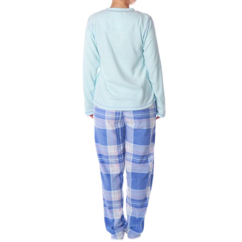 Alpine Swiss Womens Pajama Set Long Sleeve Shirt and Polar Fleece Pants Sleepwear, 4 of 10
