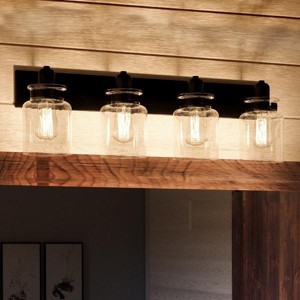 Urban Ambiance Luxury Modern Farmhouse Industrial Bath Fixture,  8-5/8"H x 30-1/4"W,  Olde Bronze Finish, UHP2145 - 1 of 4