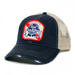 Adult Pabst Blue Ribbon Patch Logo Trucker Hat - 1 of 3