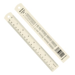 Unique Bargains Aluminum Alloy Rulers with Centimeters Millimeters Inches and Conversion Table 2 Pcs - 1 of 4