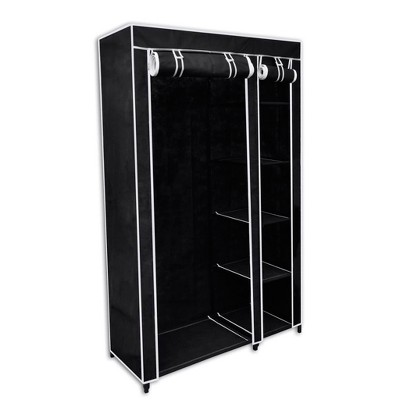 vidaXL Folding Wardrobe Black 43 in. x 18 in. x 69 in.