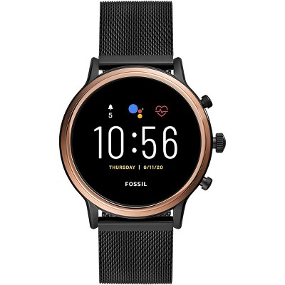 Fossil 44mm Gen 5 Julianna Stainless Steel Mesh Touchscreen Smart Watch ...