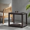 MAYEERTY Wooden Coffee Table, 2-Tier Round Central Cocktail Table with Shelves - 2 of 4
