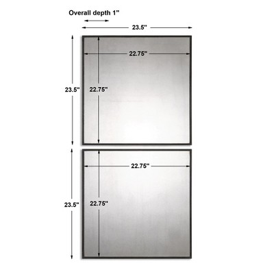 Contemporary Black Wood Rectangular Wall Mirror 24"