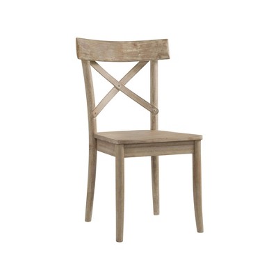 Keaton Rustic Natural Wood Round Dining Table Set with 4 Chairs