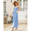 Clearlove Women Strapless Casual Loose Ruched Long Maxi Dress with Pockets - 3 of 4