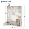 Hall Tree with 78.7'' Bench, Shoe Storage & Coat Rack – 4 Hanging Hooks, 3 Open Compartments, Perfect for Hallway, Mudroom & Apartment - 3 of 4