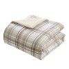 VCNY 3pc Full/Queen Plaid Cotton Reverse to Comforter Set Taupe Brown: Microfiber, Machine Washable, Includes Shams - 4 of 4