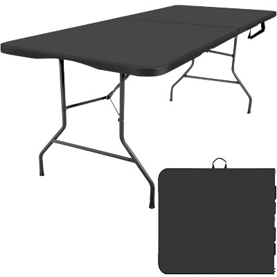 Musment  6 ft Fold-in-Half Folding Table, Indoor/Outdoor Essential, Black
