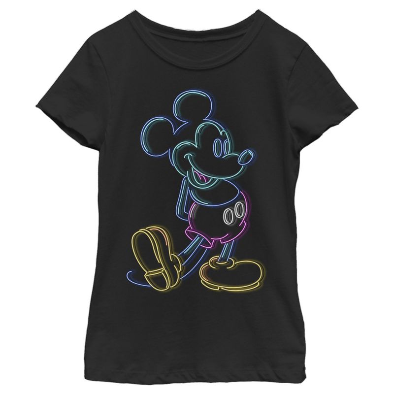 Girl's Disney Neon Mickey T-Shirt, 1 of 5