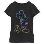 Girl's Disney Neon Mickey T-Shirt