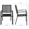 ADILE Heavy-Duty Metal Outdoor Patio Dining Chairs Set of 2, Black - 2 of 4