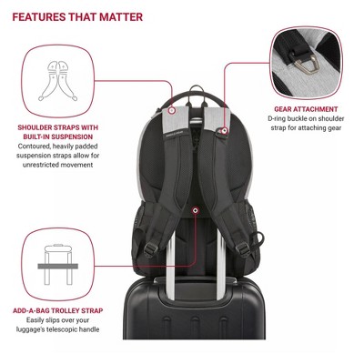 Рюкзаки SWISSGEAR Laptop 18" Backpack - Light Heather Gray — фото 6