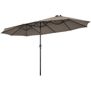 Tangkula 15FT Double-Sided Twin Patio Umbrella Extra-Large Market Umbrella for Outdoor