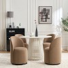 Lirago 21" Wide Brown Velvet Barrel Chair 360° Swivel Upholstered Seat - 4 of 4