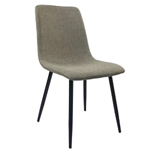 NUOLI Furniture Dining Chairs Set of 4 - Light Gray Linen Upholstered, Sturdy Black Metal Legs, Modern Kitchen/Dining Accent Chairs - 1 of 4