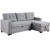 TiramisuBest Dark Gray Convertible Sectional Sofa with Pull-Out Chaise, Storage Ottoman, Twin Sleeper, Living Room Furniture - 4 of 4