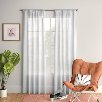 White Sheer Polyester Rod Pocket Window Panel