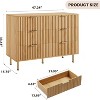 Natural 6 Drawer Dresser for Bedroom, Fluted 47 Inch Modern Chest of Drawers Long TV Stand for Living Room - 2 of 4