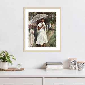 Amanti Art Lace Umbrella by Merryl Jaye Wood Framed Wall Art Print - 1 of 4