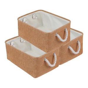 REGALWOVEN Cotton Collapsible Lightweight Sturdy Open Storage Bins 3 Pcs - 1 of 4