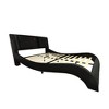 NicBex Queen/King Faux Leather Upholstered Bed Frame with LED,Wave Like Curve Platform Bed Frame with Bluetooth,Backrest Vibration Massage - 2 of 4