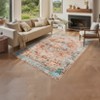 Vintage Area Rug - Distressed Medallion, Washable, Non Slip, Low Pile, Stain Resistant, for Bedroom Living Room - 2 of 4