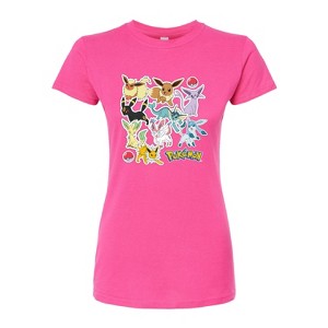 Women's - Pokémon - Eeveelution Stickers Fitted Graphic T-Shirt - 1 of 3