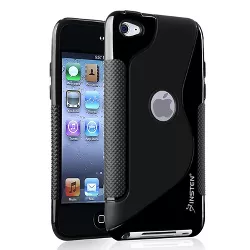 INSTEN TPU Rubber Skin Case compatible with Apple iPod touch 4th Generation, Frost Black S Shape