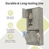 Sapphtopaz Modern Tall Bathroom Cabinet with Flip-Out Basket & Enclosed Cabinets Large Storage Cabinet with Adjustable Shelves for Living Room - 2 of 4