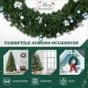 Syemin Wreaths 48in Christmas Wreath Artificial Xmas Wreath 450 PVC Tips for Front Door Gate Wall Xmas Party Decorations, Green, 5"*48"*48" - 3 of 4