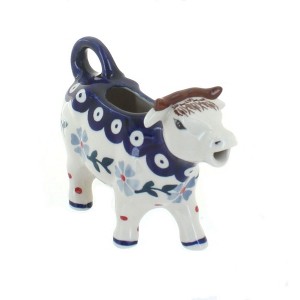 Blue Rose Polish Pottery D081 Manufaktura Cow Creamer - 1 of 2