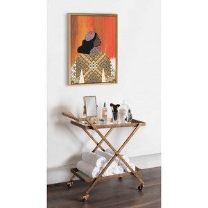 18" x 24" Sylvie Girlie Girl Framed Canvas by Nikki Chu Gold - Kate & Laurel All Things Decor - 1 of 4