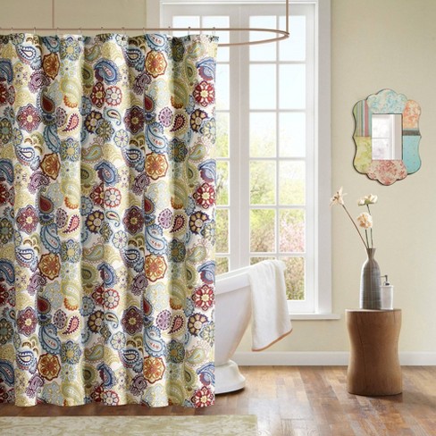 Tula Paisley Print Microfiber Shower Curtain Multi Target