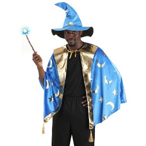 HalloweenCostumes.com One Size Fits Most   Adult Classic Wizard Costume Kit | Wizard Accessories, Blue/Brown - 1 of 2