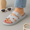 CUSHIONAIRE Orbit Waterproof EVA Womens Sandals -Comfortable Summer Slip On Slides for Women with Adjustable Buckle Strap - 4 of 4