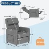 Recliner Chair with Massage & Heat - Adjustable Living Room Reclining Sofa with USB Port & Side Pockets - 2 of 4