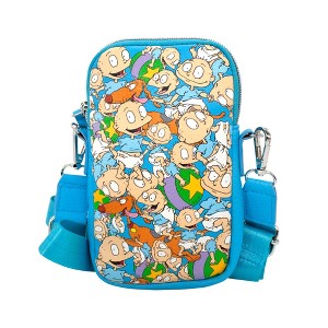 Wallet Phone Bag Holder - Rugrats Tommy Pickles and Spike Poses Stacked Blue - 1 of 4