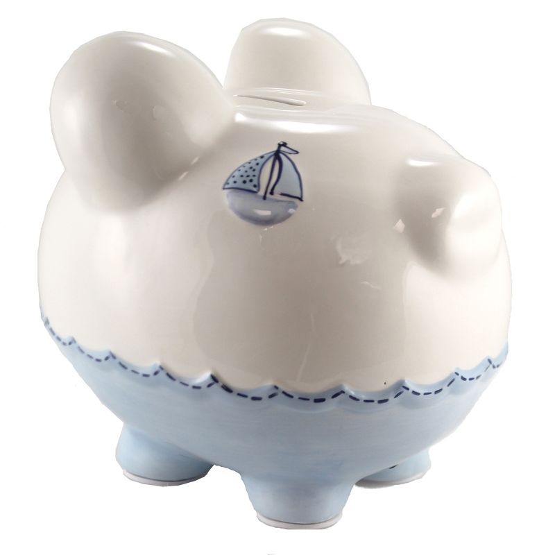 Child To Cherish 7.75 In Triple Sailboat Piggy Bank Ocean Water Waves Decorative Banks, 3 of 5