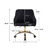 Velvet Swivel Office Chair with Wheels, Comfortable Home Desk Chair with Gold Metal Base for Study or Office – The Pop Home - 3 of 4