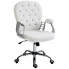 Vinsetto Vanity Teddy Fleece Mid Back Office Chair Swivel Tufted Backrest Task Chair with Padded Armrests, Adjustable Height, Rolling Wheels, White - 4 of 4
