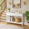 KTMBDW Fluted Console Table with 3 Drawers, Modern 51" Entryway Table with Storage Shelf, Narrow Couch Sofa Table for Living Room, Hallway, White - 3 of 4