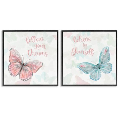 Stupell Industries Believe In Dreams Butterflies, 12" x 12"