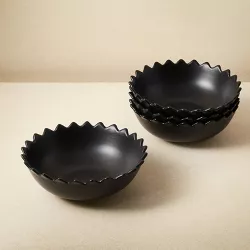 23oz 4pk Stoneware Pointed Sun Salad Bowls Black - Opalhouse™ designed with Jungalow™